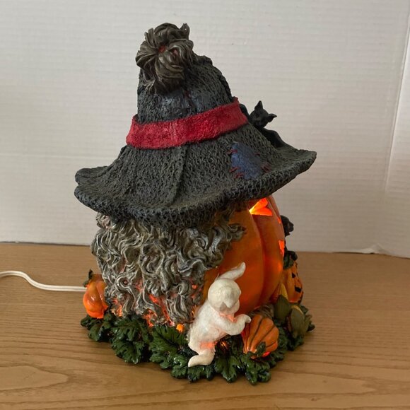 Vtg Pacific Rim Halloween Pumpkin Light-Up Ceramic Figure Black Cat Ghost Bat - Picture 4 of 12